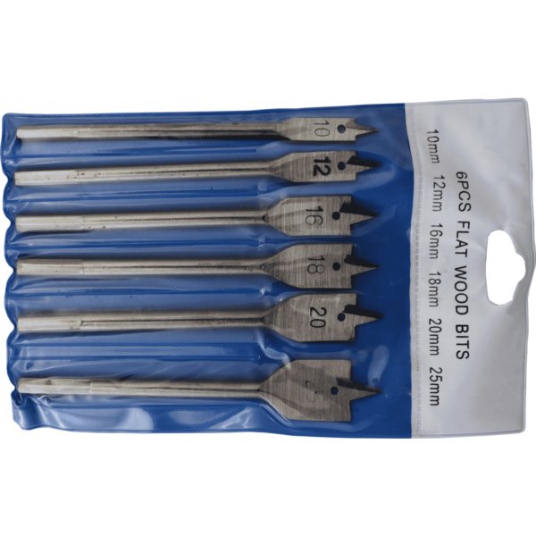 Set 6 burghie plate pentru lemn 10-25 mm